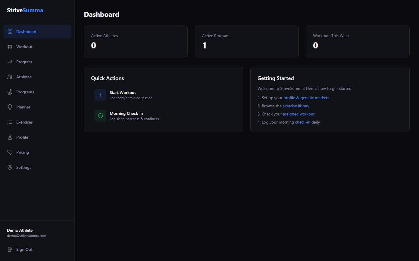 StriveSumma Dashboard